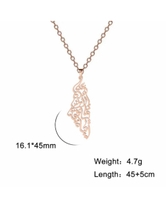 Elegant Plating Map Pendent Stainless Steel Necklace Wholesale