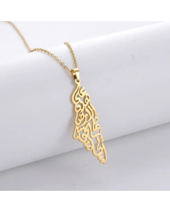 Elegant Plating Map Pendent Stainless Steel Necklace Wholesale