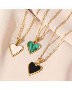 Fashion Plating Heart Shape Titanium Steel Pendant Necklace 