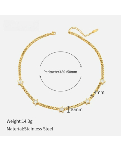 Fashion Butterfly Stars Stainless Steel Plating Shell Necklace Colorza