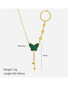 Fashion Butterfly Patchwork Stainless Steel Plating Necklace Colorza