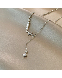 Fashion Inlay Zircon Pendant Necklace Letter Heart Shape Titanium Steel Colorza