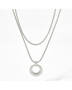 Fashion Solid Color Stainless Steel Plating Circle Layered Necklaces Colorza