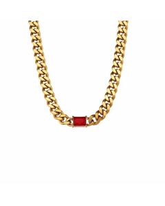 Fashion Plating Inlay Zircon Square Stainless Steel Necklace Colorza 