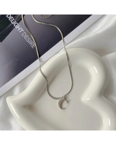 Plain Solid Color 26 Letter Titanium Steel Pendant Necklace Colorza