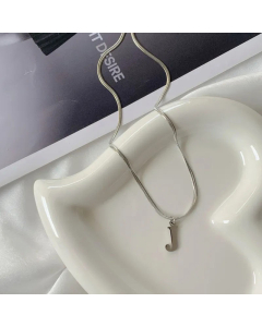 Plain Solid Color 26 Letter Titanium Steel Pendant Necklace Colorza