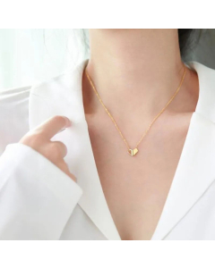 Simple Style Gold Plated Heart Shape Titanium Steel Pendant Necklace