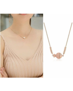 Cute Fish Titanium Steel Gold Plated Rhinestones Pendant Necklace