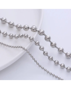 Fashion Solid Color Beads Chain Stainless Steel Necklace Colorza