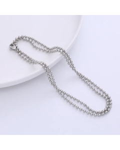 Fashion Solid Color Beads Chain Stainless Steel Necklace Colorza