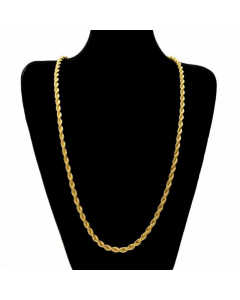 Plain Solid Color Mulit-Size Twist Chain Gold Plated Stainless Steel Necklace 