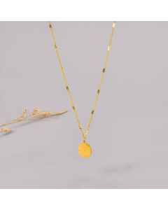 Vintage Style Round Chinese Character Titanium Steel Pendant Necklace Plating Carving