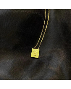 Fashion Letter Square Titanium Steel Necklace 316L Stainless Steel Necklace