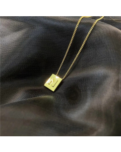 Fashion Letter Square Titanium Steel Necklace 316L Stainless Steel Necklace