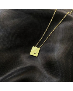 Fashion Letter Square Titanium Steel Necklace 316L Stainless Steel Necklace