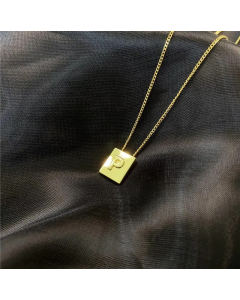 Fashion Letter Square Titanium Steel Necklace 316L Stainless Steel Necklace