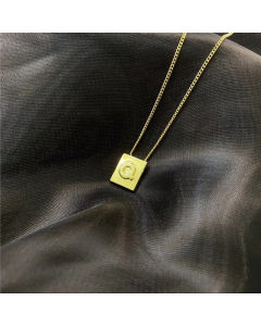 Fashion Letter Square Titanium Steel Necklace 316L Stainless Steel Necklace