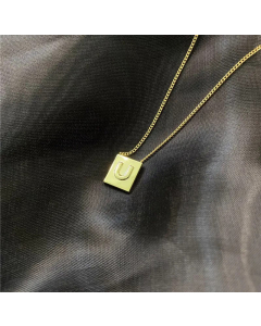 Fashion Letter Square Titanium Steel Necklace 316L Stainless Steel Necklace