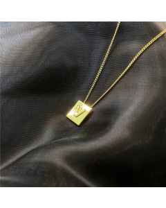 Fashion Letter Square Titanium Steel Necklace 316L Stainless Steel Necklace