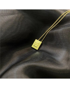 Fashion Letter Square Titanium Steel Necklace 316L Stainless Steel Necklace