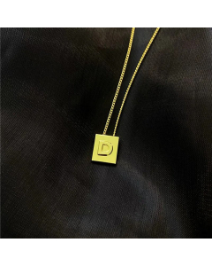 Fashion Letter Square Titanium Steel Necklace 316L Stainless Steel Necklace