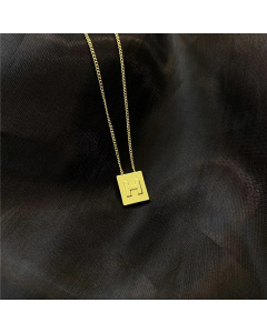 Fashion Letter Square Titanium Steel Necklace 316L Stainless Steel Necklace