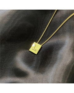 Fashion Letter Square Titanium Steel Necklace 316L Stainless Steel Necklace