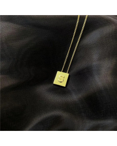 Fashion Letter Square Titanium Steel Necklace 316L Stainless Steel Necklace