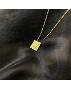 Fashion Letter Square Titanium Steel Necklace 316L Stainless Steel Necklace