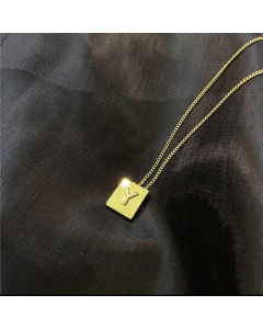 Fashion Letter Square Titanium Steel Necklace 316L Stainless Steel Necklace