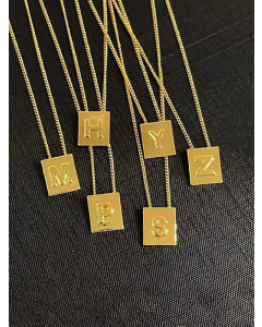 Fashion Letter Square Titanium Steel Necklace 316L Stainless Steel Necklace
