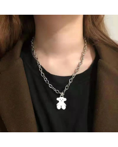 Casual Heart Shape Smiley Face Titanium Steel Stoving Varnish Pearl Pendant Necklace Colorza