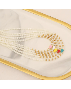 Fashion Fish Stainless Steel Necklace Shell Pearls Beads Chain Necklace