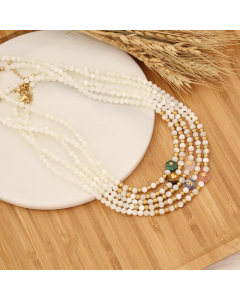 Elegant Star Heart Stainless Steel Shell Pearls Handmade Necklace Colorza