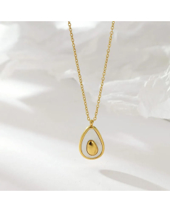 Fashion Plating Shell Water Droplets Stainless Steel Necklace
