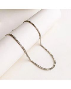 Plain Solid Color Flat Curb Link Titanium Steel Plating Necklace-Steel Color-01