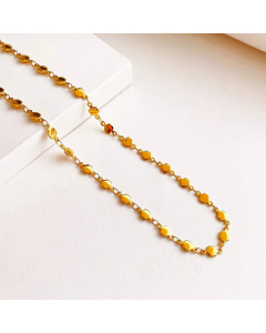 Fashion Plating Solid Color Geometric Titanium Steel Necklace Bracelet-Gold Color-01