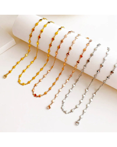 Fashion Plating Solid Color Geometric Titanium Steel Necklace Bracelet