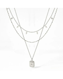 Fashion Plating Layered Geometric Stainless Steel Necklaces Colorza 