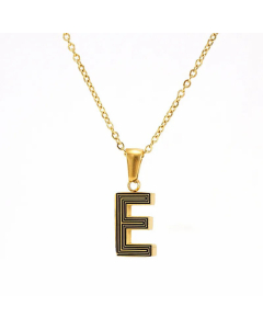 Fashion Striped Letter Stainless Steel Plating Pendant Necklace Colorza