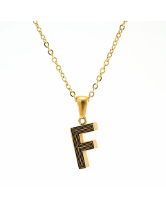Fashion Striped Letter Stainless Steel Plating Pendant Necklace Colorza