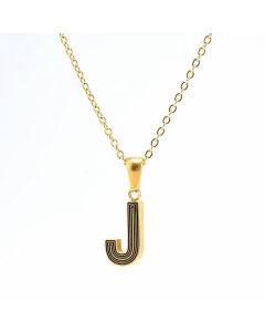 Fashion Striped Letter Stainless Steel Plating Pendant Necklace Colorza