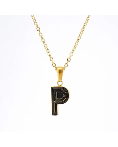 Fashion Striped Letter Stainless Steel Plating Pendant Necklace Colorza