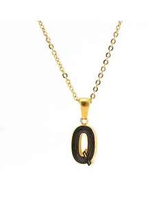 Fashion Striped Letter Stainless Steel Plating Pendant Necklace Colorza