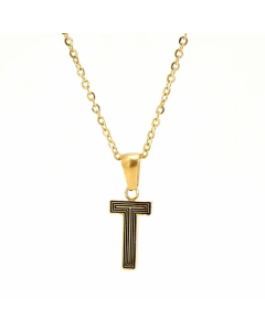 Fashion Striped Letter Stainless Steel Plating Pendant Necklace Colorza