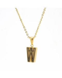 Fashion Striped Letter Stainless Steel Plating Pendant Necklace Colorza
