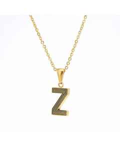 Fashion Striped Letter Stainless Steel Plating Pendant Necklace Colorza