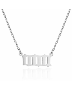 Daily Number Stainless Steel Plating Pendant Necklace Colorza-Steel Color-01