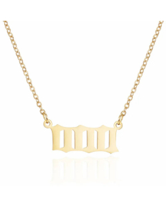 Daily Number Stainless Steel Plating Pendant Necklace Colorza-Gold Color-01