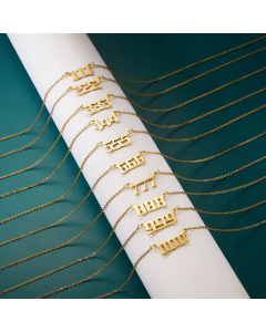 Daily Number Stainless Steel Plating Pendant Necklace Colorza